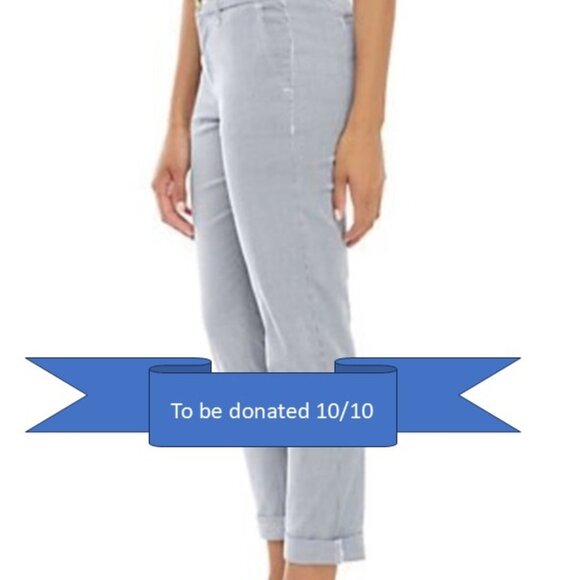 Cropped Chino - Navy/White Striped - Picture 1 of 6